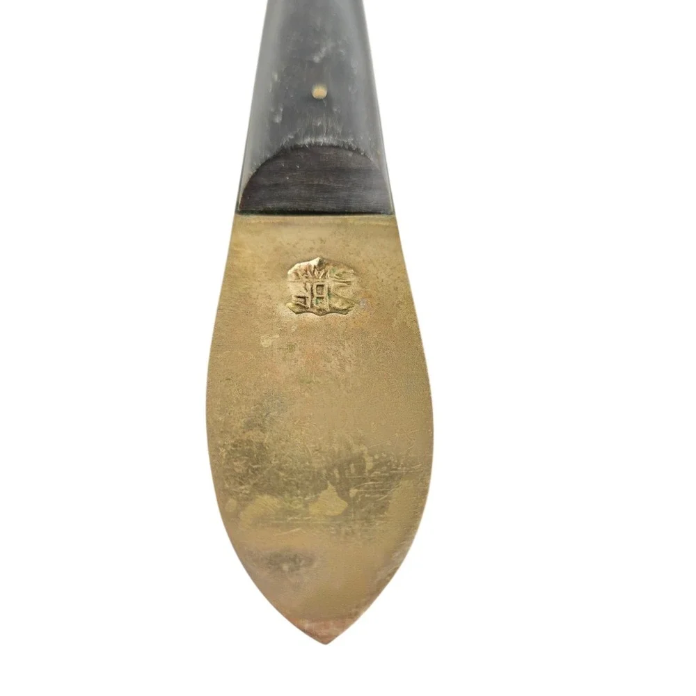 SBF Siam 2 Piece Salad‎ Serving Utensil Set Brass Fork Spoon Horn Handle 11